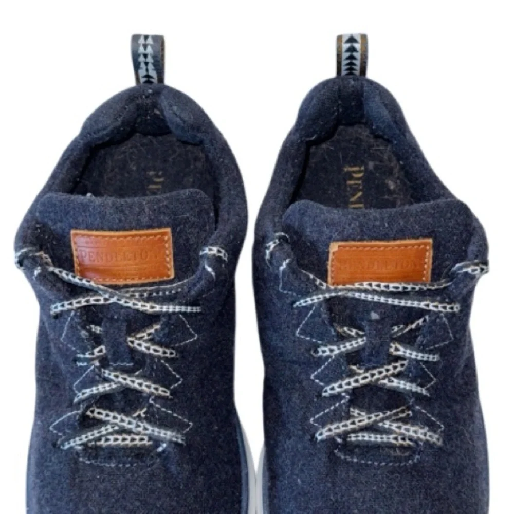 Pendleton Womens Navy Heather Wool Water Resistant Sneaker Shoes Size 9 Washable